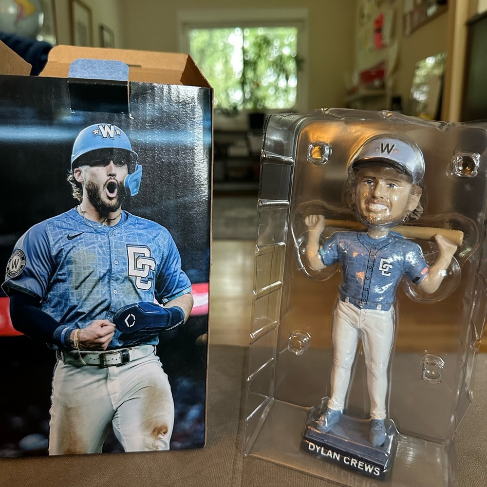 Dylan Crews Player Bobblehead with Blue Jersey Washington Nationals